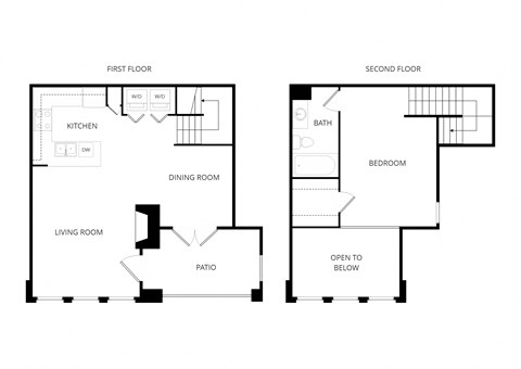 Floor plan for 1 bed, 1 bath, 776 sqft